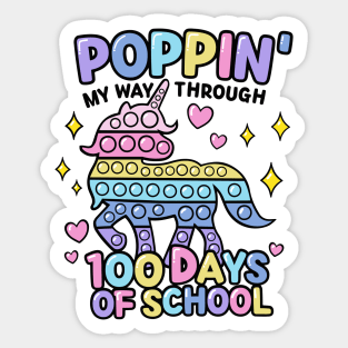 Funny Happy Poppin my way trough 100 Days Of School Sticker